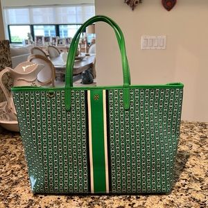 Tory Burch Gemini Large Tote green